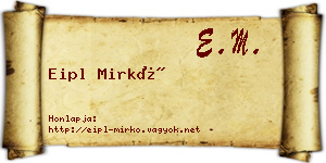 Eipl Mirkó névjegykártya